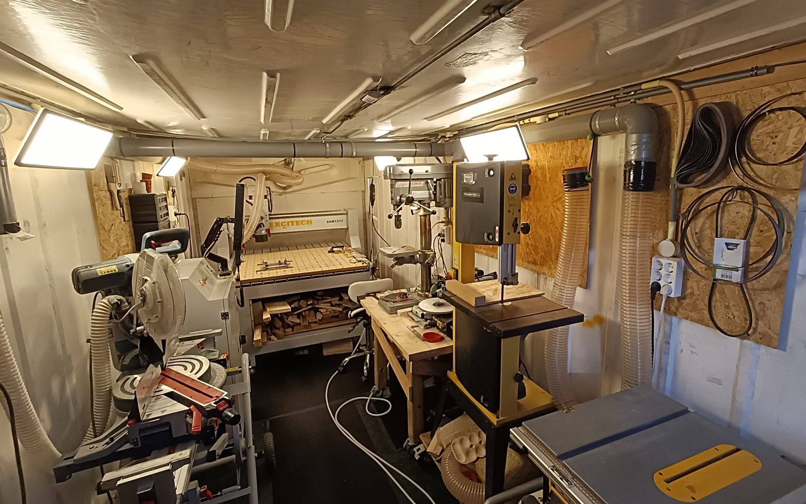 Inside the COE Solutions workshop: CNC router, bandsaw and mitre saw