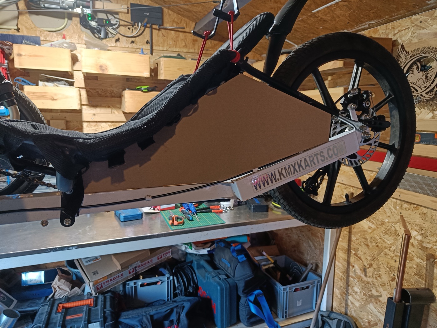 Recumbent trike with laser-cut fairing templates